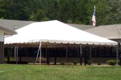 30'Wx45'Lx14'6"H white frame tent canopy (sectional)